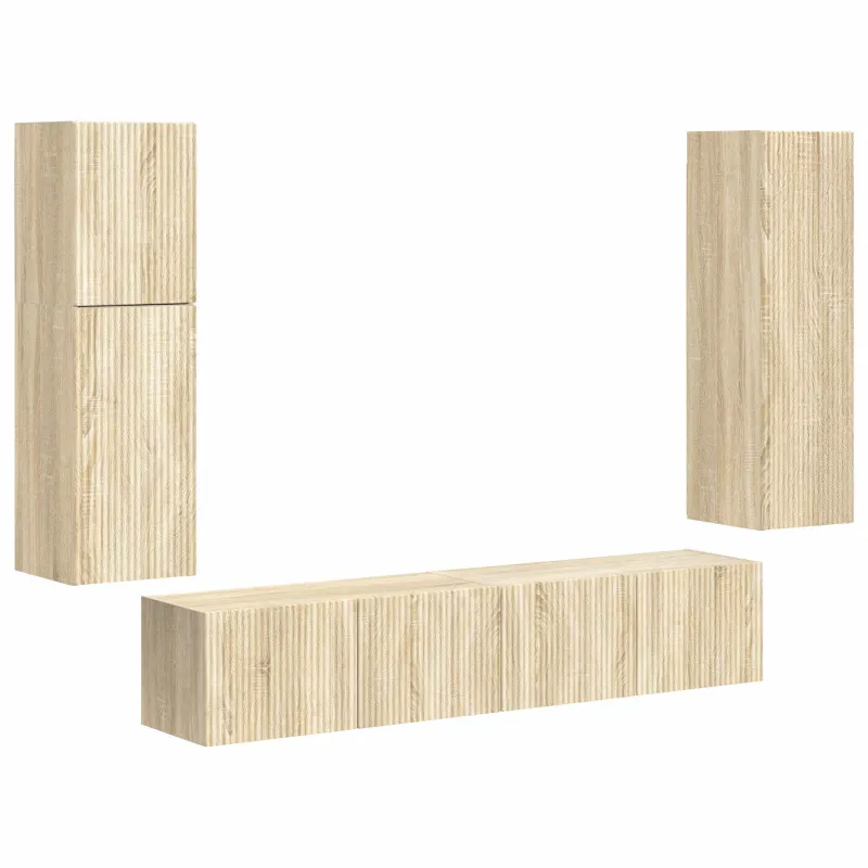 TV spintelių komplektas 4 pcs Sonoma ąžuolas Apdirbta mediena