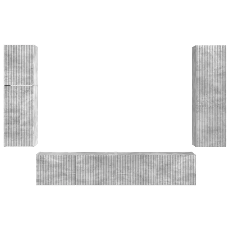 TV spintelių komplektas 4 pcs Betono pilka Apdirbta mediena