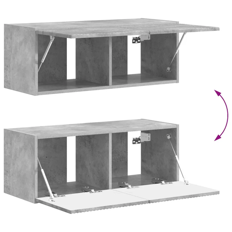 TV spintelių komplektas 4 pcs Betono pilka Apdirbta mediena