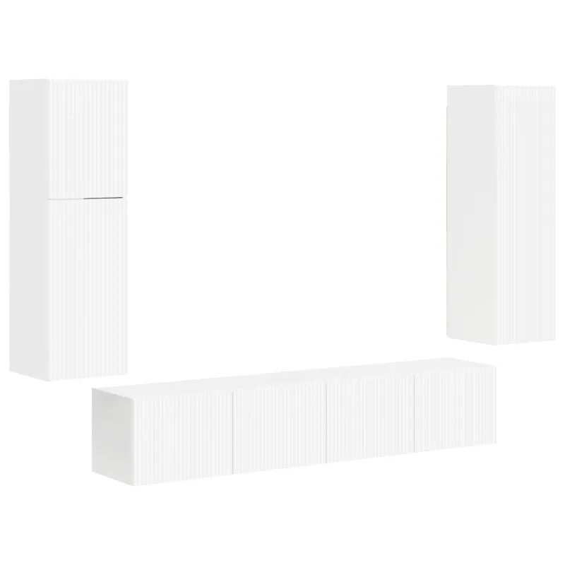 TV spintelių komplektas 4 pcs Aukštai blizganti balta