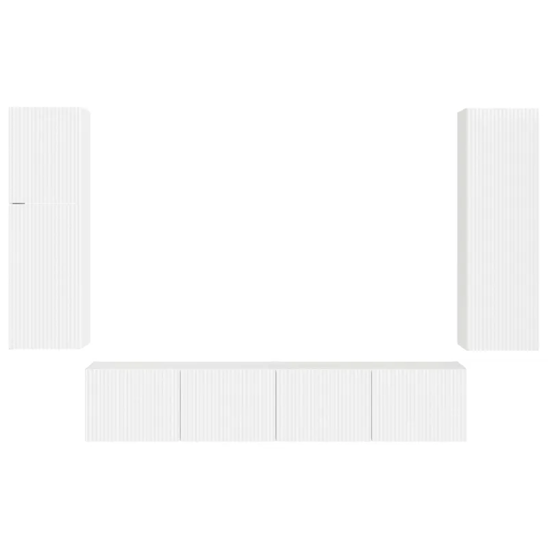 TV spintelių komplektas 4 pcs Aukštai blizganti balta