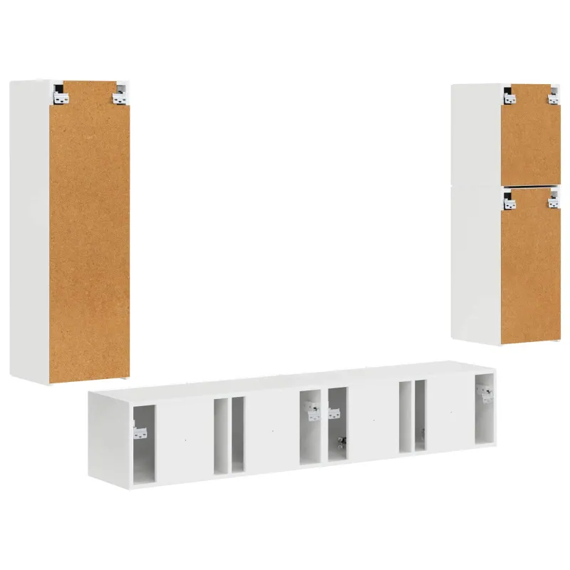 TV spintelių komplektas 4 pcs Aukštai blizganti balta