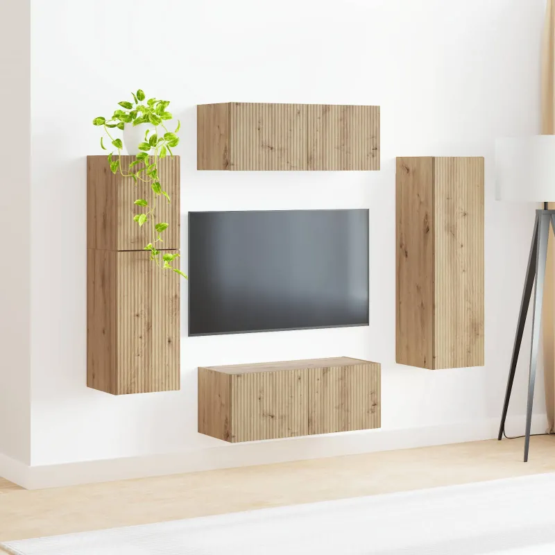 TV spintelių komplektas 4 pcs Amatininkų ąžuolas