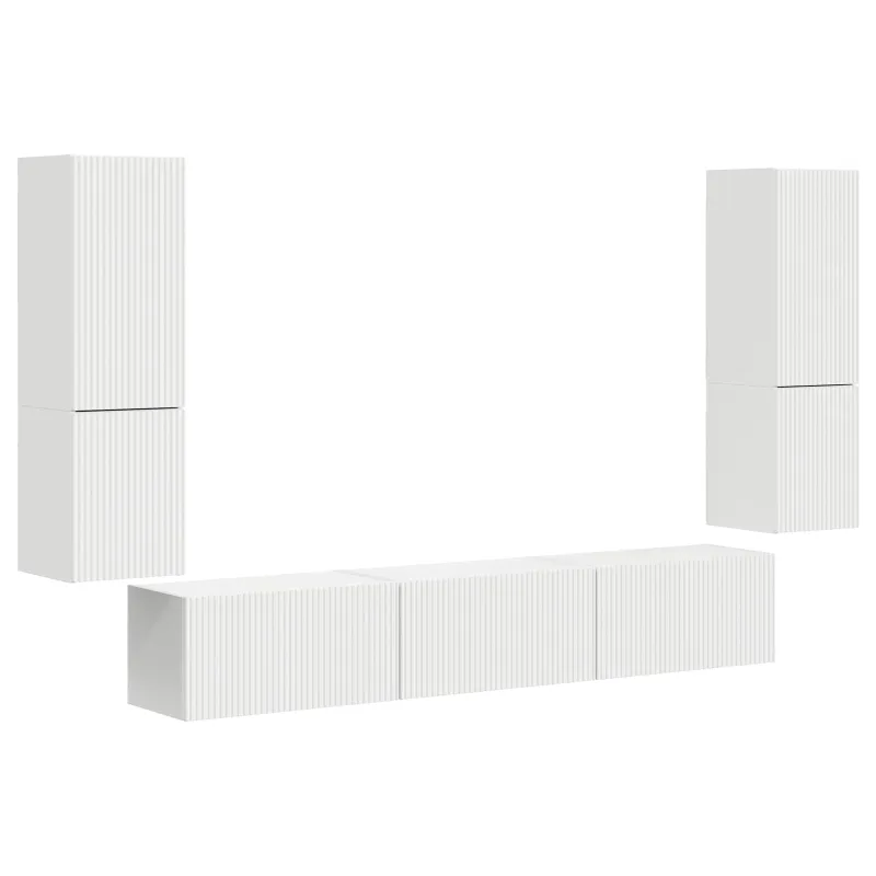 TV spintelių komplektas 4 pcs Balta Apdirbta mediena