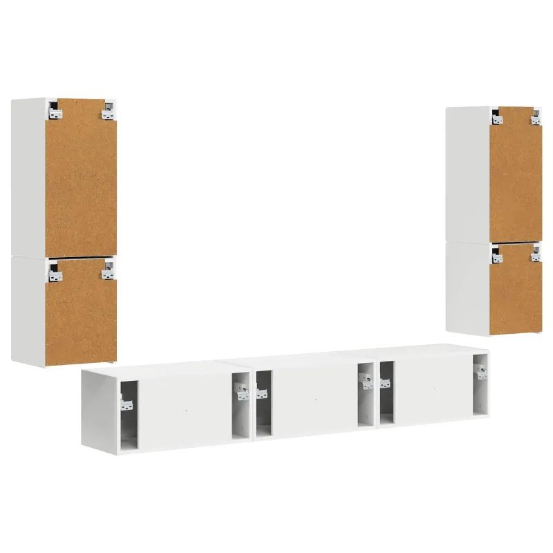 TV spintelių komplektas 4 pcs Balta Apdirbta mediena