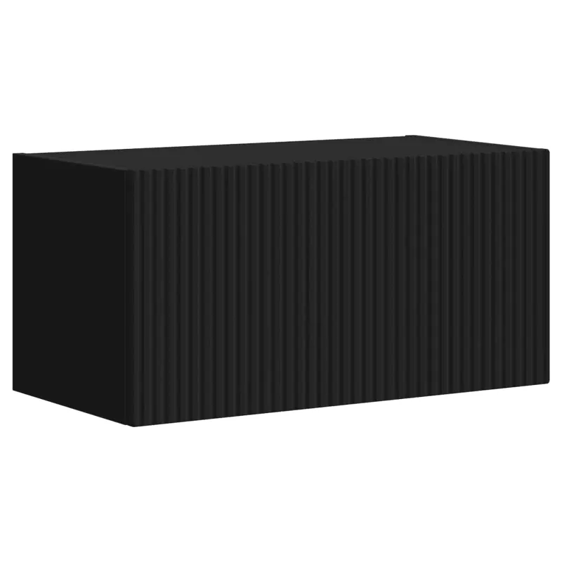 TV spintelių komplektas 4 pcs Juoda Apdirbta mediena