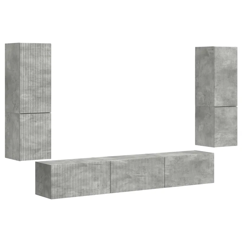 TV spintelių komplektas 4 pcs Betono pilka Apdirbta mediena