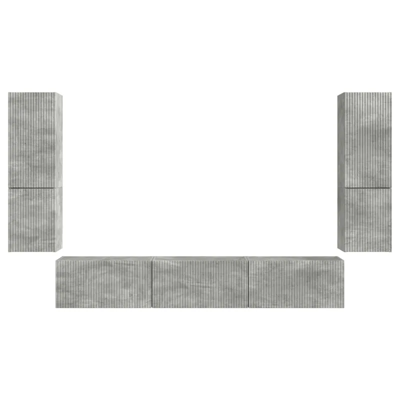 TV spintelių komplektas 4 pcs Betono pilka Apdirbta mediena