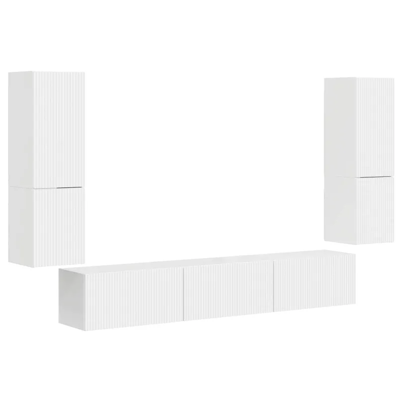 TV spintelių komplektas 4 pcs Aukštai blizganti balta
