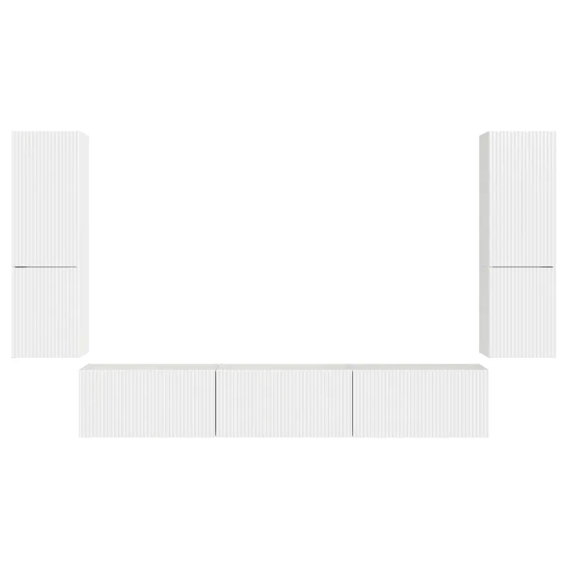 TV spintelių komplektas 4 pcs Aukštai blizganti balta