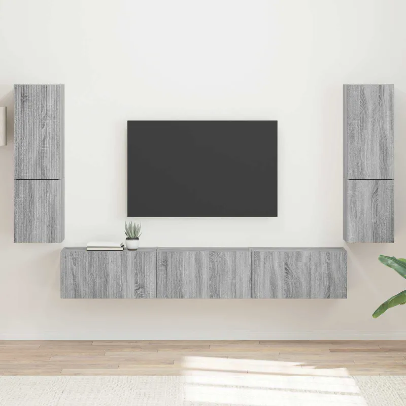 TV spintelių komplektas 4 pcs Pilkas Sonoma Apdirbta mediena