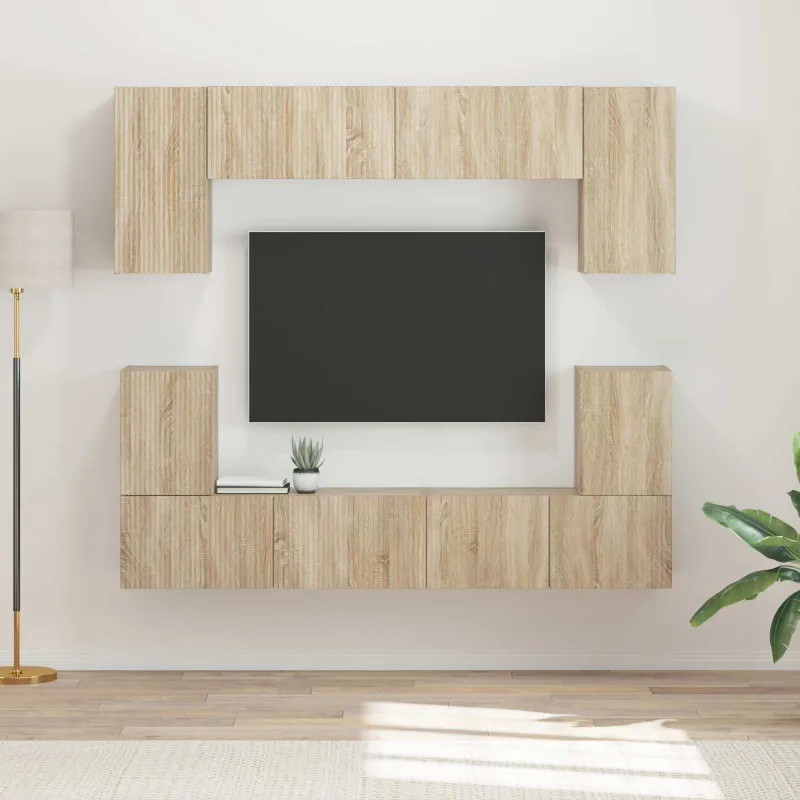 TV spintelių komplektas 5 pcs Sonoma ąžuolas Apdirbta mediena