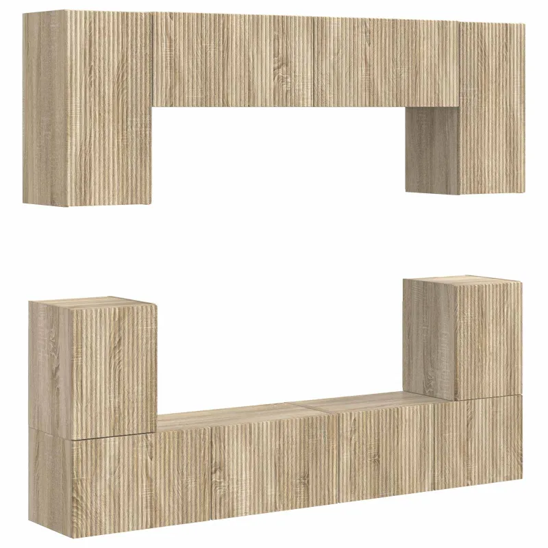 TV spintelių komplektas 5 pcs Sonoma ąžuolas Apdirbta mediena