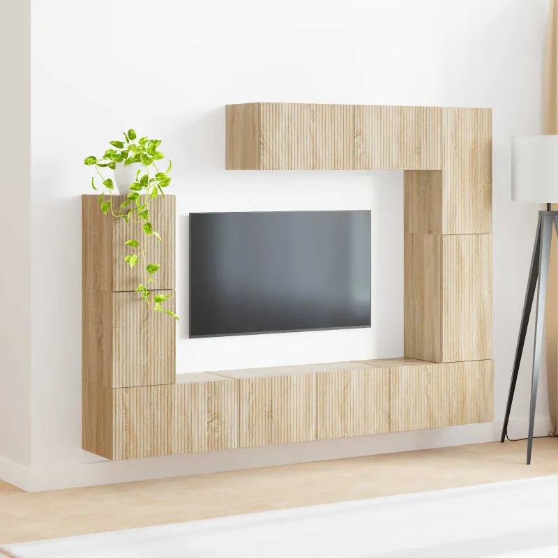 TV spintelių komplektas 5 pcs Sonoma ąžuolas Apdirbta mediena