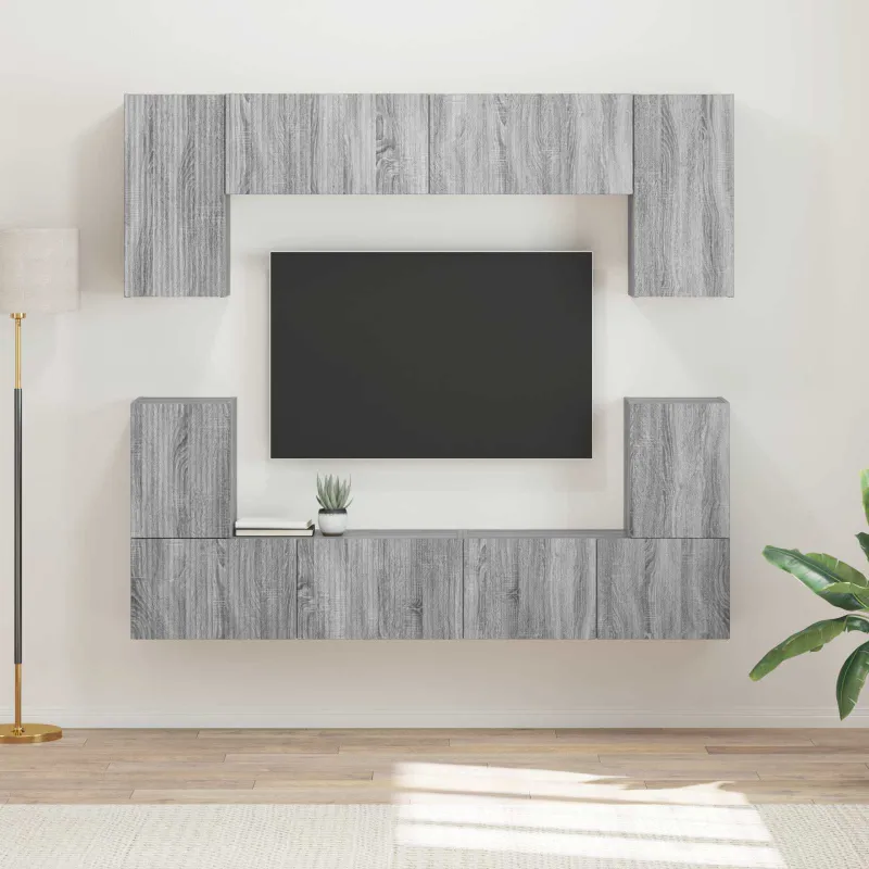 TV spintelių komplektas 5 pcs Pilkas Sonoma Apdirbta mediena