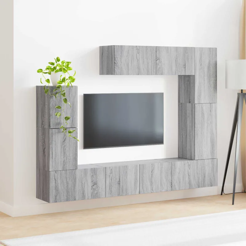 TV spintelių komplektas 5 pcs Pilkas Sonoma Apdirbta mediena