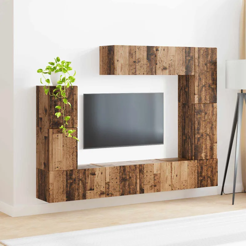 TV spintelių komplektas 5 pcs Senovinis medis Apdirbta mediena