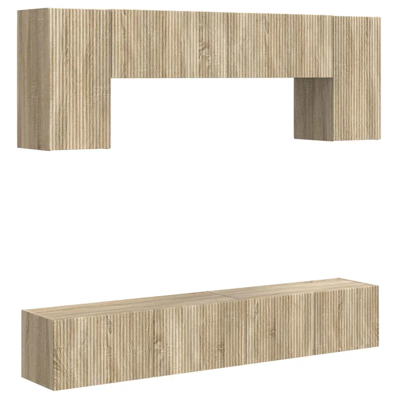 TV spintelių komplektas 4 pcs Sonoma ąžuolas Apdirbta mediena