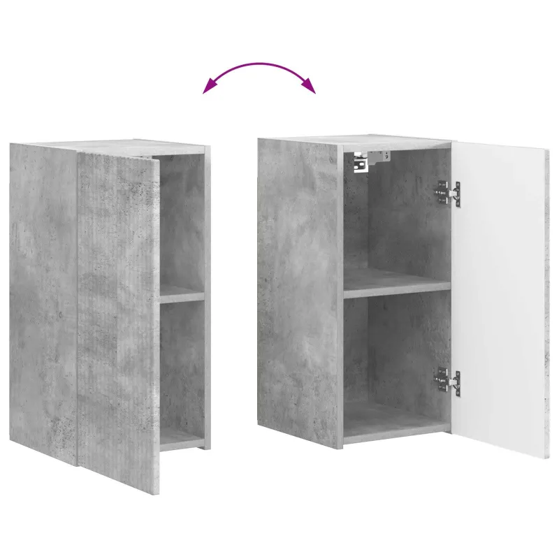TV spintelių komplektas 4 pcs Betono pilka Apdirbta mediena