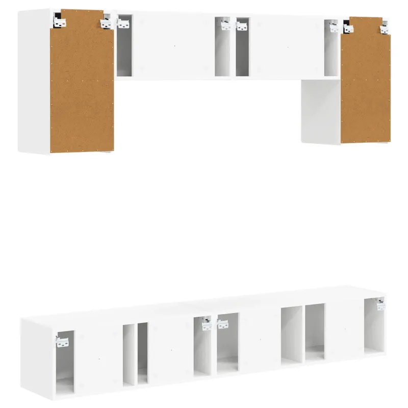 TV spintelių komplektas 4 pcs Aukštai blizganti balta