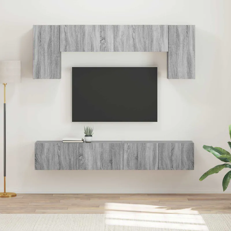 TV spintelių komplektas 4 pcs Pilkas Sonoma Apdirbta mediena