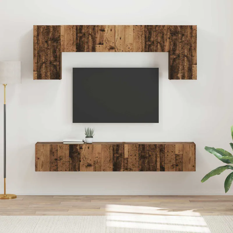TV spintelių komplektas 4 pcs Senas medis Apdirbta mediena