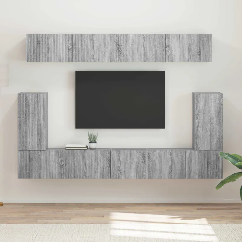 TV spintelių komplektas 5 pcs Pilkas Sonoma Apdirbta mediena