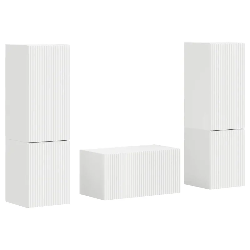 TV spintelių komplektas 5 pcs Balta Apdirbta mediena