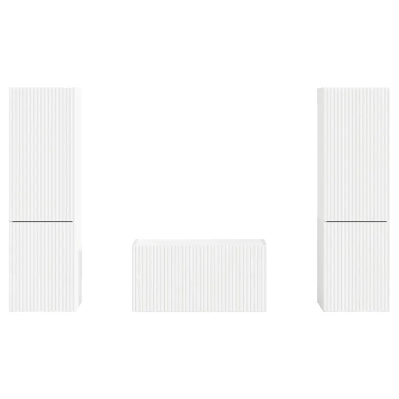 TV spintelių komplektas 5 pcs Balta Apdirbta mediena