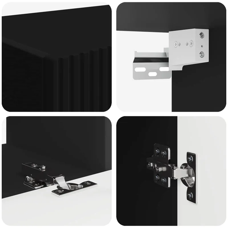 TV spintelių komplektas 5 pcs Juoda Apdirbta mediena