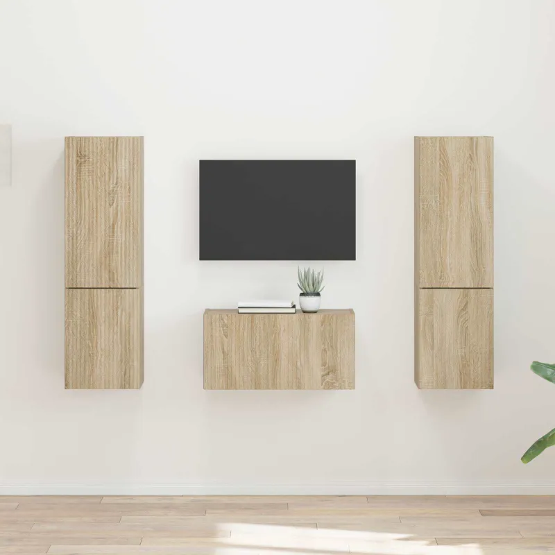 TV spintelių komplektas 5 pcs Sonoma ąžuolas Apdirbta mediena
