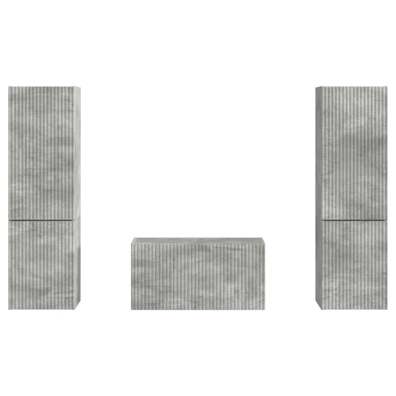 TV spintelių komplektas 5 pcs Betono pilka Apdirbta mediena