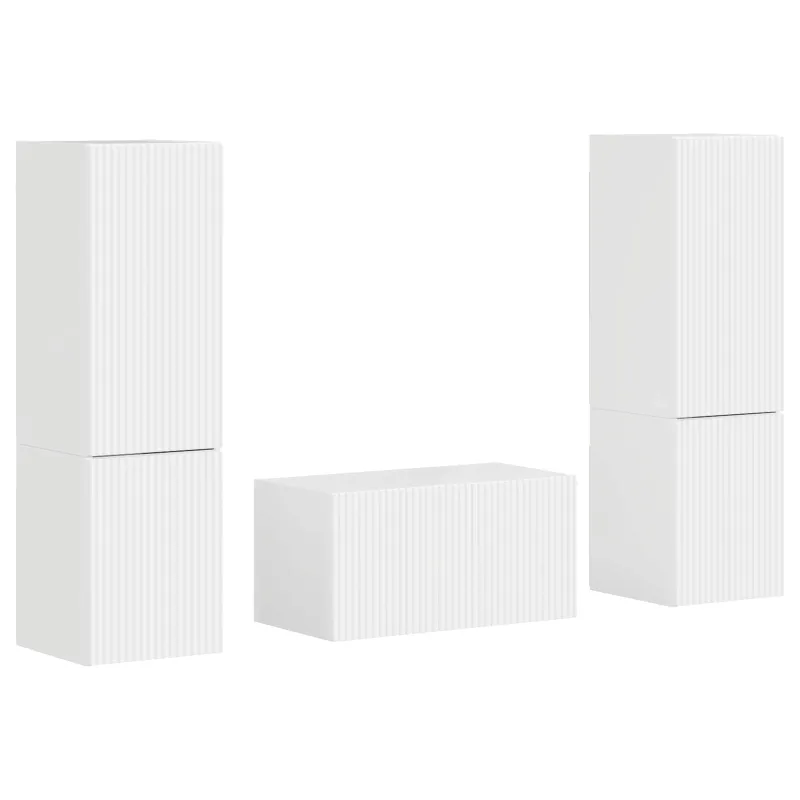 TV spintelių komplektas 5 pcs Aukštai blizganti balta