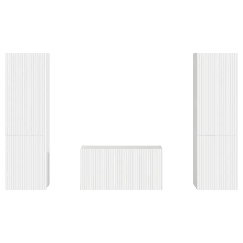 TV spintelių komplektas 5 pcs Aukštai blizganti balta