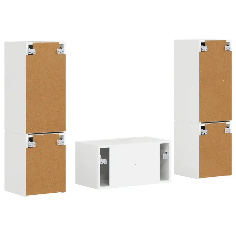 TV spintelių komplektas 5 pcs Aukštai blizganti balta