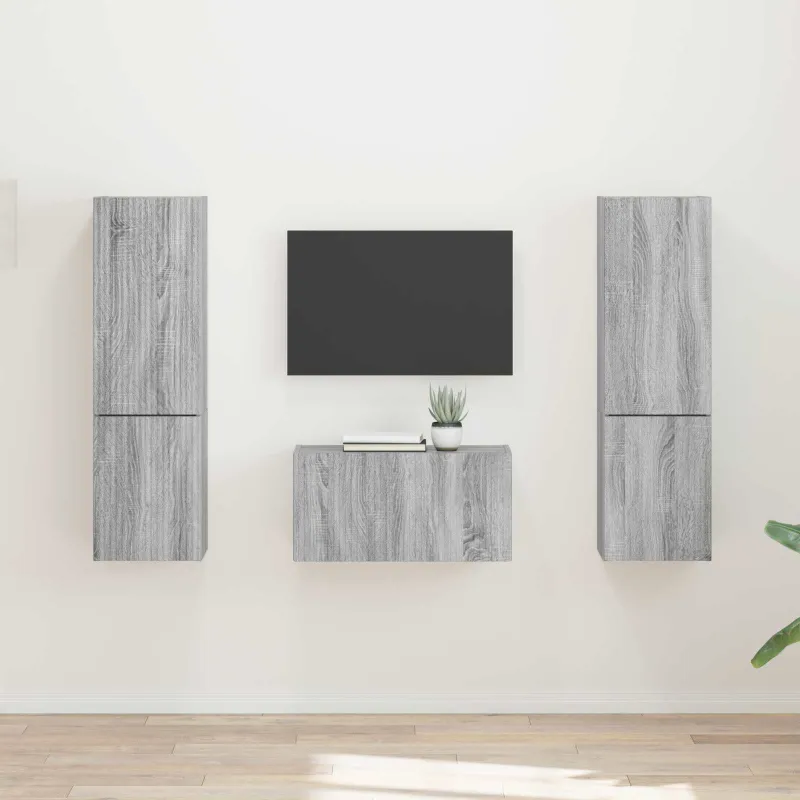 TV spintelių komplektas 5 pcs Pilkas Sonoma Apdirbta mediena