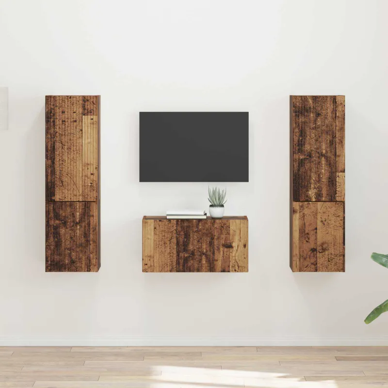 TV spintelių komplektas 5 pcs Senovinis medis Apdirbta mediena