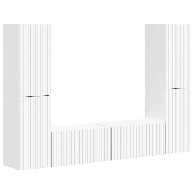 TV spintelių komplektas 6 pcs Balta Apdirbta mediena