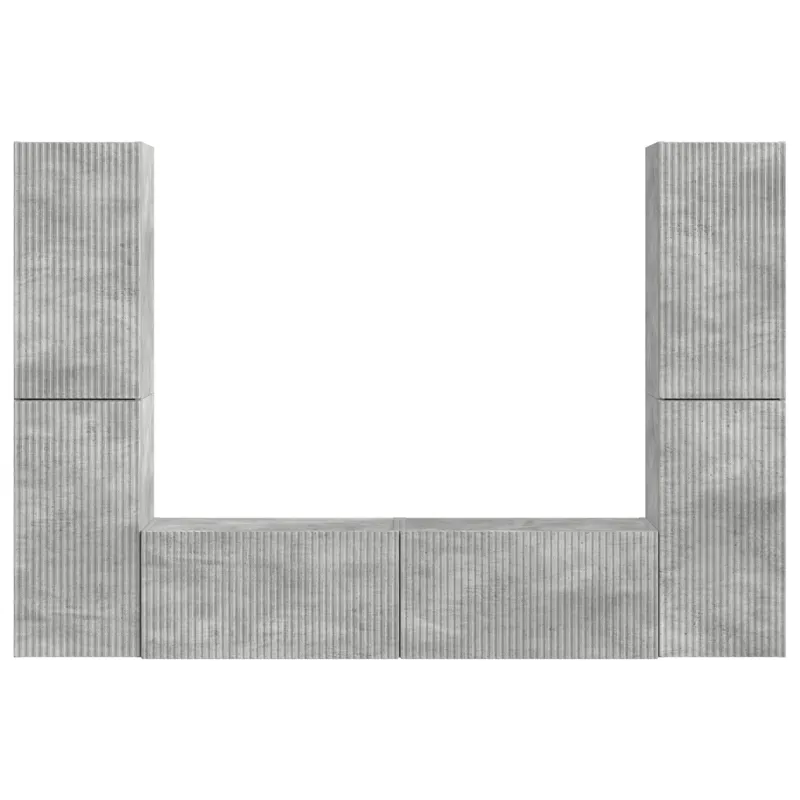 TV spintelių komplektas 6 pcs Betono pilka Apdirbta mediena