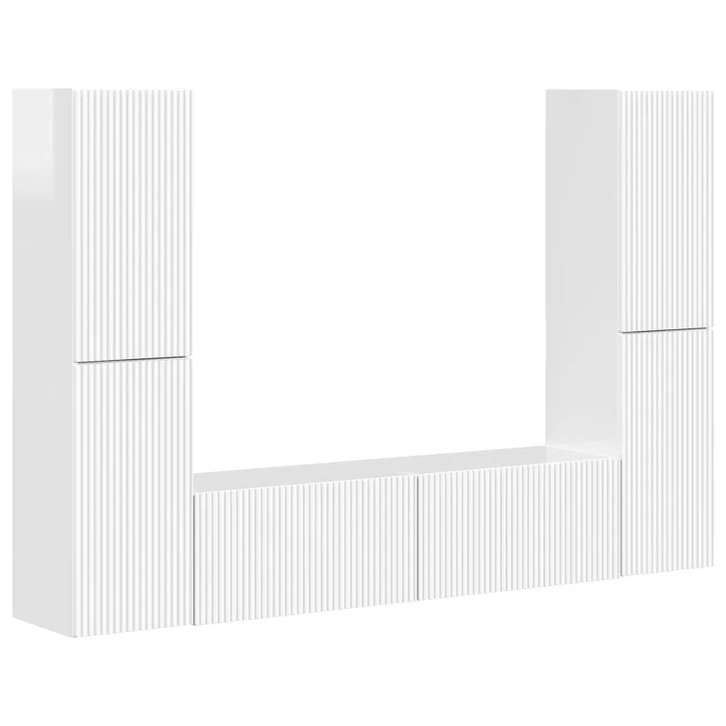 TV spintelių komplektas 6 pcs Aukštai blizganti balta