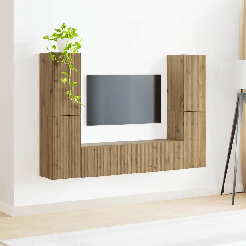 TV spintelių komplektas 6 pcs Amatininkų ąžuolas