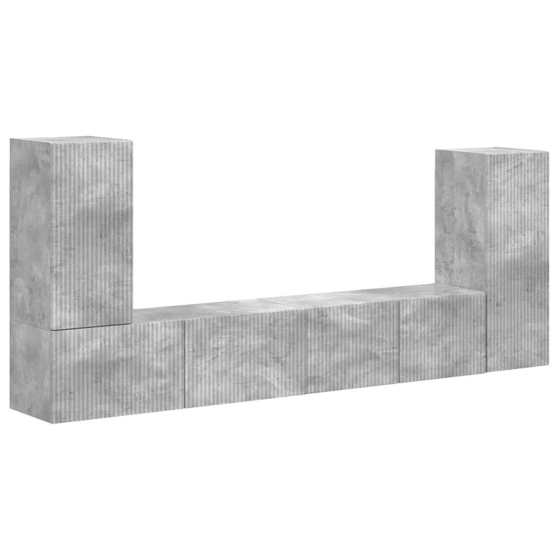 TV spintelių komplektas 4 pcs Betono pilka Apdirbta mediena