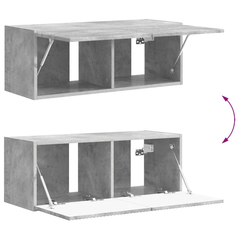 TV spintelių komplektas 4 pcs Betono pilka Apdirbta mediena