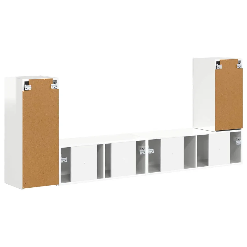 TV spintelių komplektas 4 pcs Aukštai blizganti balta