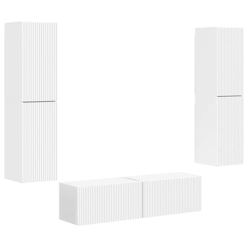 TV spintelių komplektas 6 pcs Balta Apdirbta mediena