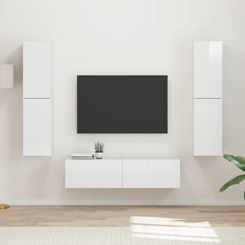 TV spintelių komplektas 6 pcs Aukštai blizganti balta