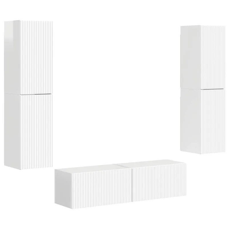 TV spintelių komplektas 6 pcs Aukštai blizganti balta
