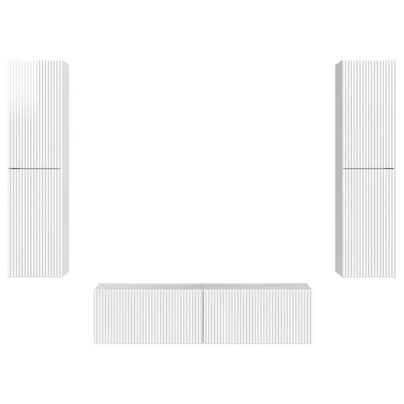 TV spintelių komplektas 6 pcs Aukštai blizganti balta