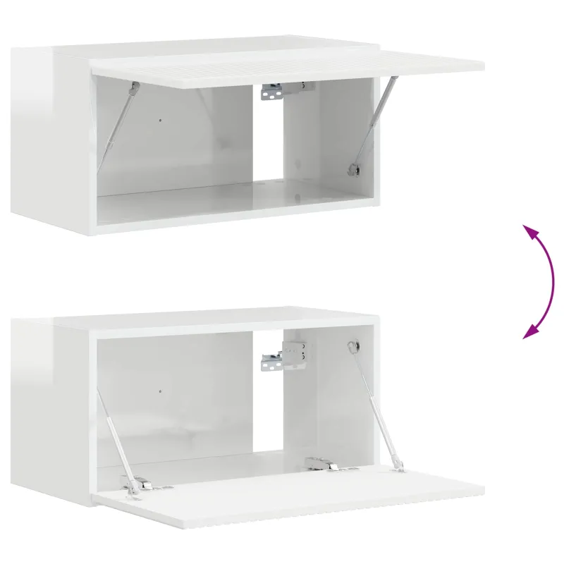 TV spintelių komplektas 6 pcs Aukštai blizganti balta