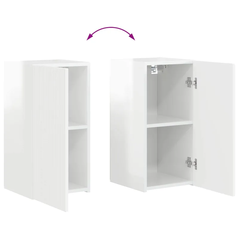 TV spintelių komplektas 6 pcs Aukštai blizganti balta